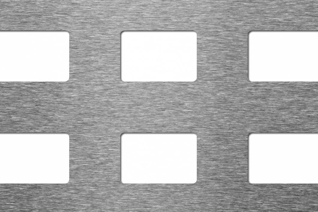 Rectangular, Reikälevy, alumiini, 2 x 1000 x 2000 mm