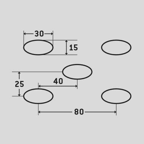 Ellipse EVL 15x30, Reikälevy, alumiini, 2 x 1000 x 2000 mm - Kuva 2