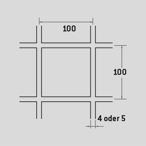Hitsattu verkko 100 x 100 mm, teräs, 5 x 1000 x 2000 mm - Kuva 2