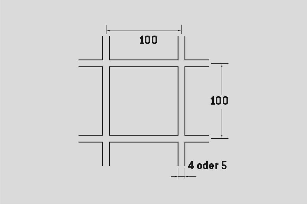 Hitsattu verkko 100 x 100 mm, teräs, 5 x 1000 x 2000 mm