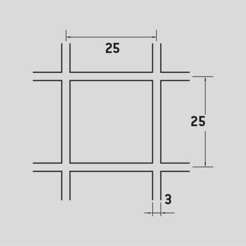 Hitsattu verkko 25 x 25 mm, teräs, 3 x 1000 x 2000 mm - Kuva 2