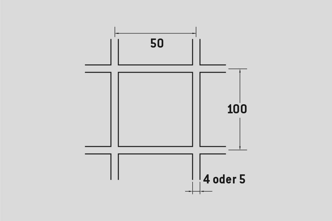 Hitsattu verkko 50 x 100 mm, teräs, 5 x 1250 x 2500 mm