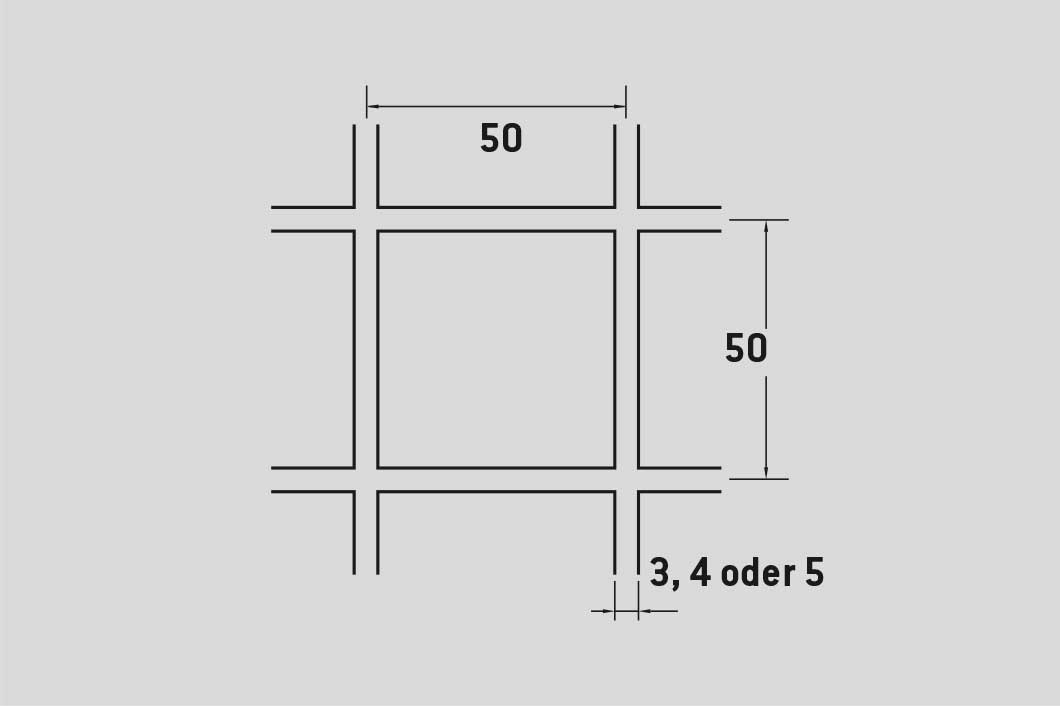 Hitsattu verkko 50 x 50 mm, teräs, 4 x 1250 x 2500 mm