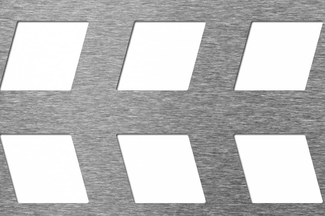 Leporello, Reikälevy, alumiini, 1.5 x 1000 x 2000 mm