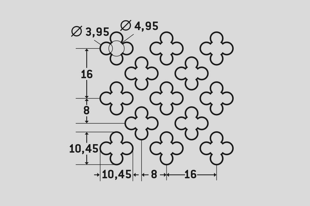No. 152, Reikälevy, teräs, 1 x 1000 x 2000 mm