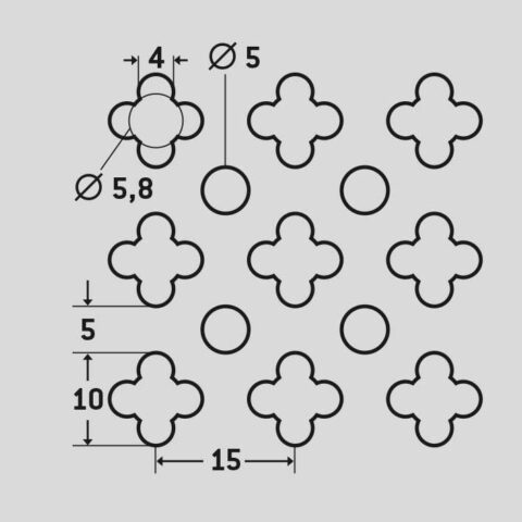No. 153, Reikälevy, teräs, 1 x 1000 x 2000 mm - Kuva 2