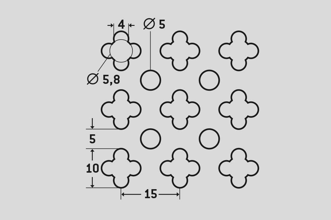No. 153, Reikälevy, teräs, 1 x 1000 x 2000 mm