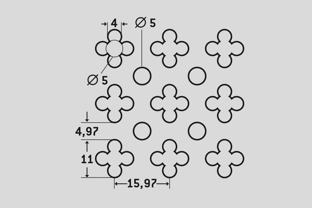 No. 156, Reikälevy, teräs, 1 x 1000 x 2000 mm