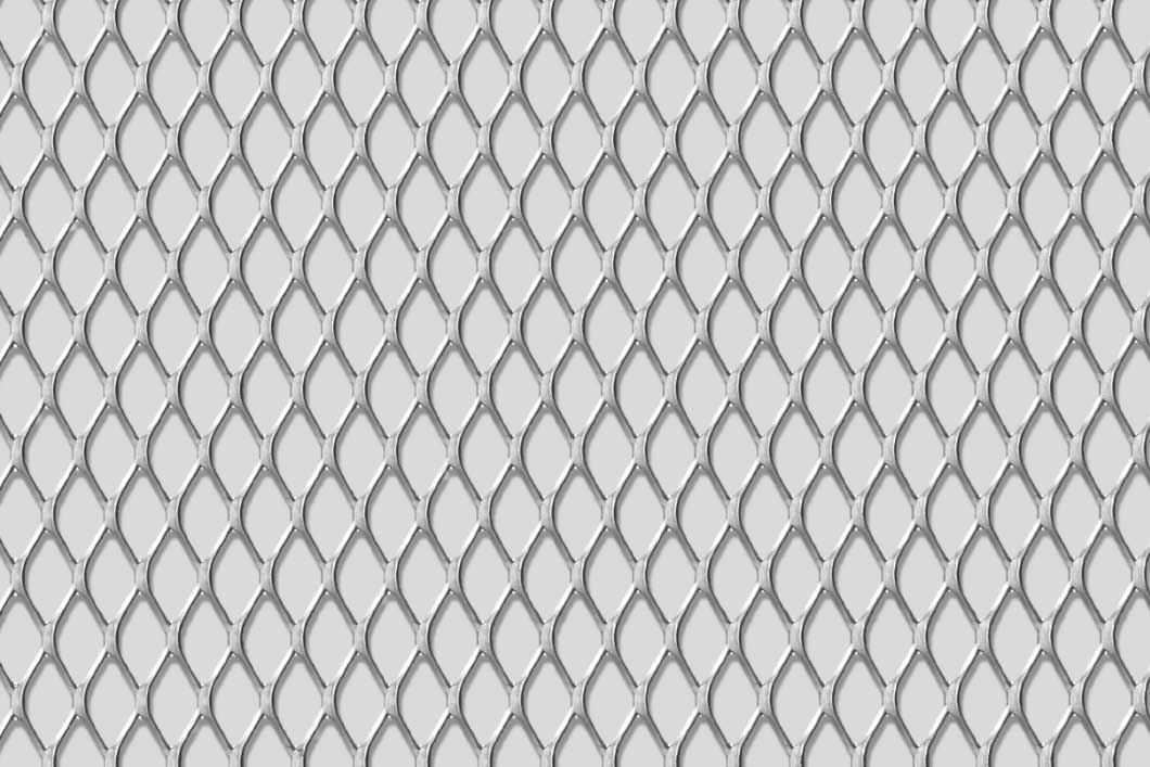 Rhomb 20x10x1,5, Levyverkko, alumiini, 1 x 1000 x 2000 mm