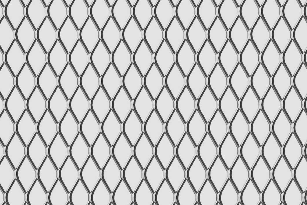Rhomb 28x13x2, Levyverkko, teräs, 1.5 x 1000 x 2000 mm