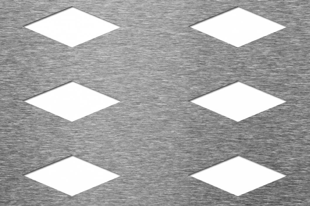 Rhomb aligned, Reikälevy, alumiini, 1.5 x 1000 x 2000 mm