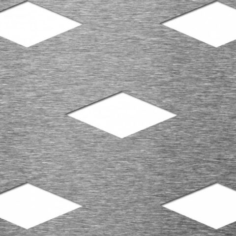 Rhomb staggered, Reikälevy, alumiini, 2 x 1000 x 2000 mm - Kuva 1