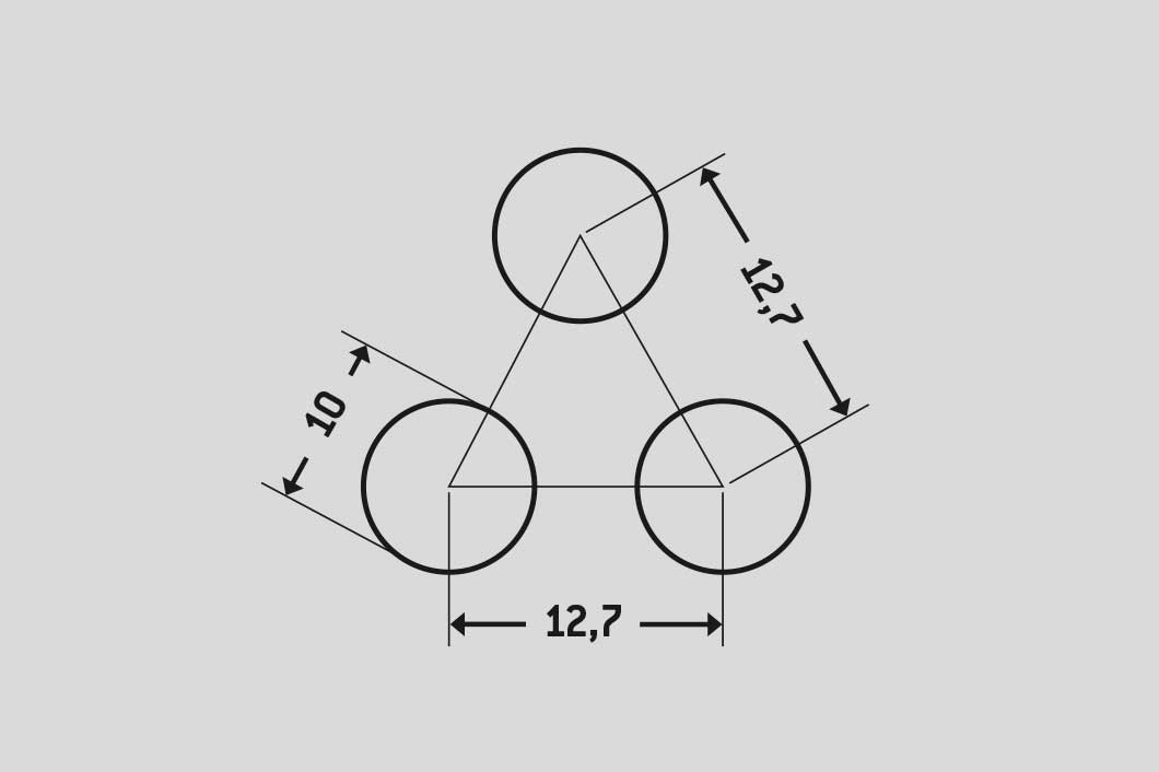 R10 T12,7, Reikälevy, ruostumaton teräs, 1.5 x 1000 x 2000 mm