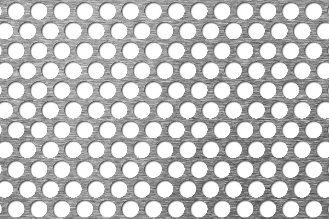 R10 T12,7, Reikälevy, ruostumaton teräs, 1 x 1000 x 2000 mm