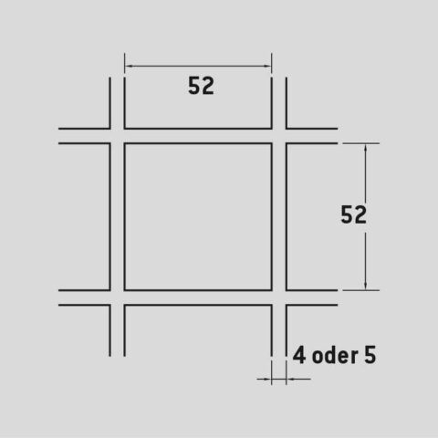 Pakotettu verkko 52 x 52 mm, teräs, 5 x 1000 x 2000 mm - Kuva 2