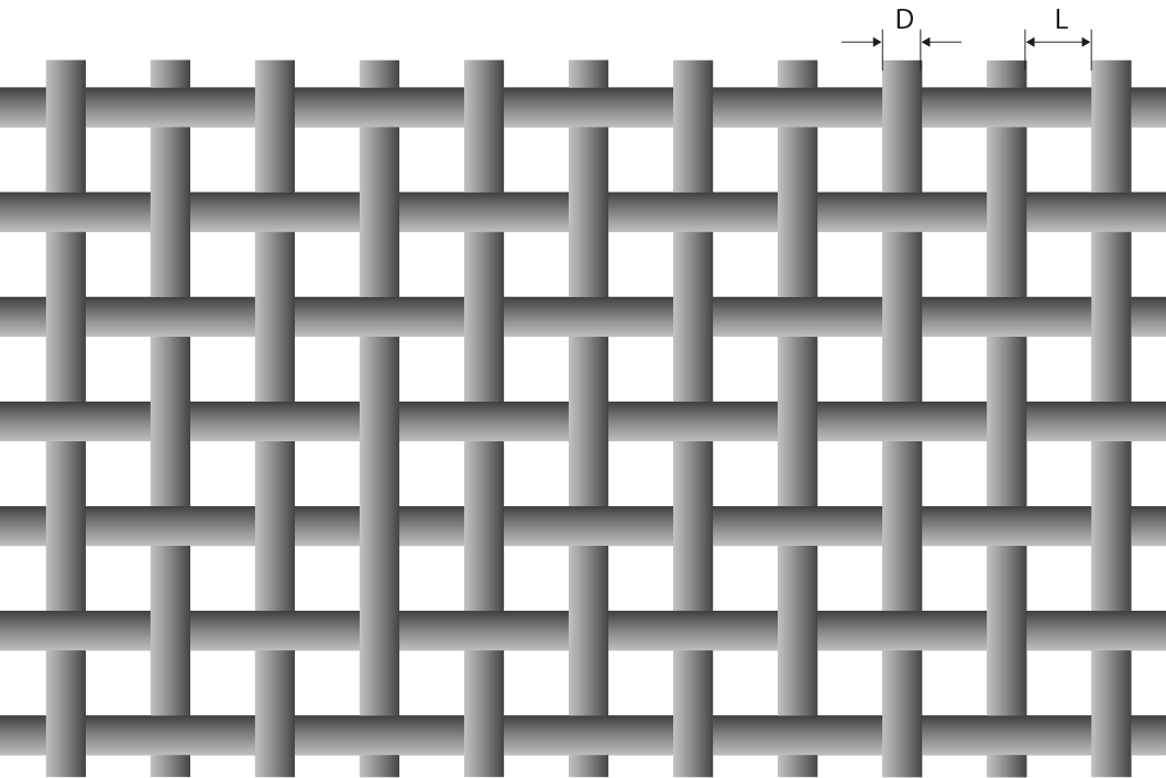 Kudottu verkko 0,85 / 0,5 / 1480 mm, ruostumaton teräs